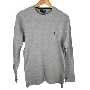 Polo by Ralph Lauren Gray Long Sleeve Waffle Knit Tee. XL. #229